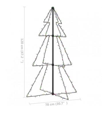 vidaXL Christmas Cone Tree 160 LEDs Indoor and Outdoor 3x4 ft