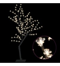 vidaXL Christmas Tree 128 LEDs Warm White Light Cherry Blossom 4 ft