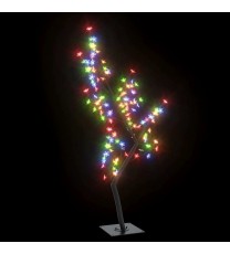 vidaXL Christmas Tree 128 LEDs Colorful Light Cherry Blossom 4 ft