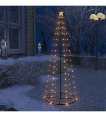 vidaXL Christmas Cone Tree Warm White 100 LEDs Decoration 2x6 ft