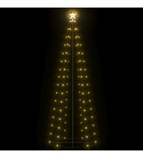 vidaXL Christmas Cone Tree Warm White 100 LEDs Decoration 2x6 ft