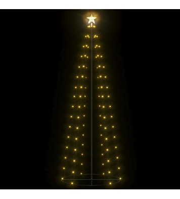 vidaXL Christmas Cone Tree Warm White 100 LEDs Decoration 2x6 ft