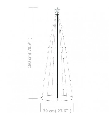 vidaXL Christmas Cone Tree Warm White 100 LEDs Decoration 2x6 ft