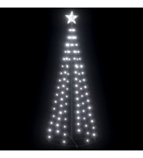 vidaXL Christmas Cone Tree Cold White 100 LEDs Decoration 2x6 ft