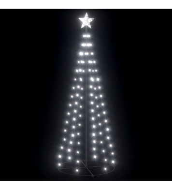 vidaXL Christmas Cone Tree Cold White 100 LEDs Decoration 2x6 ft