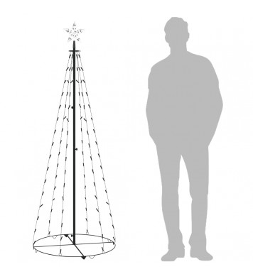 vidaXL Christmas Cone Tree Cold White 100 LEDs Decoration 2x6 ft