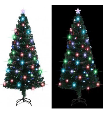 vidaXL Artificial Christmas Tree with Stand/LED 5 ft Fiber Optic