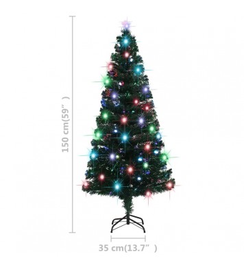 vidaXL Artificial Christmas Tree with Stand/LED 5 ft Fiber Optic