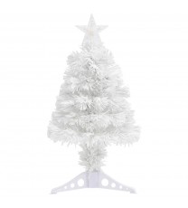 vidaXL Artificial Christmas Tree with LED White 2 ft Fiber Optic