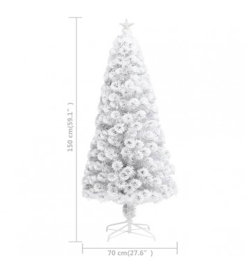 vidaXL Artificial Christmas Tree with LED White 5 ft Fiber Optic