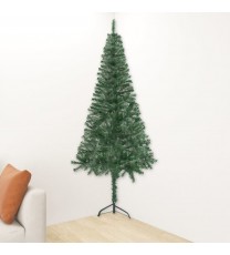 vidaXL Corner Artificial Christmas Tree Green 4 ft PVC