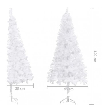 vidaXL Corner Artificial Christmas Tree White 4 ft PVC