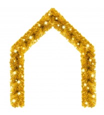 vidaXL Christmas Garland with LED Lights 16 ft Gold