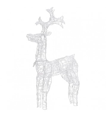 vidaXL Reindeer Christmas Decoration 90 LEDs 2x1x3 ft Acrylic