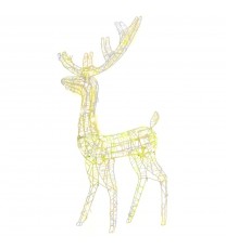 vidaXL Acrylic Reindeer Christmas Decoration 140 LEDs 4 ft Warm White