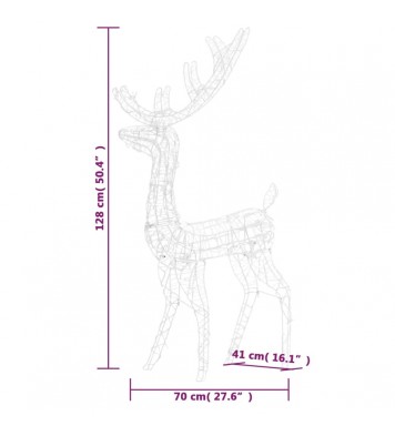 vidaXL Acrylic Reindeer Christmas Decoration 140 LEDs 4 ft Warm White