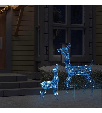 vidaXL Acrylic Reindeer Family Christmas Decoration 160 LED Blue