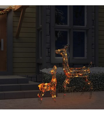 vidaXL Acrylic Reindeer Family Christmas Decoration 160 LED Colorful