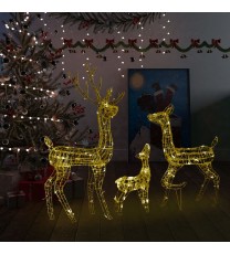 vidaXL Acrylic Reindeer Family Christmas Decoration 300 LED Warm White