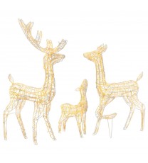 vidaXL Acrylic Reindeer Family Christmas Decoration 300 LED Warm White