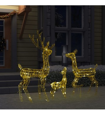 vidaXL Acrylic Reindeer Family Christmas Decoration 300 LED Warm White