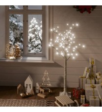 vidaXL Christmas Tree 128 LEDs 4 ft Cold White Willow Indoor Outdoor