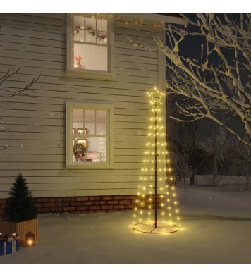 vidaXL Christmas Cone Tree Warm White 108 LEDs 2x6 ft