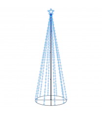 vidaXL Christmas Cone Tree Blue 310 LEDs 3x10 ft