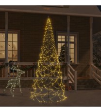 vidaXL Christmas Tree on Flagpole Warm White 500 LEDs 118.1"