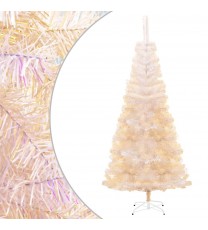 vidaXL Artificial Christmas Tree with Iridescent Tips White 6 ft PVC