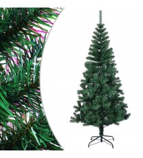 vidaXL Artificial Christmas Tree with Iridescent Tips Green 8 ft PVC