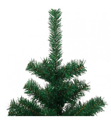 vidaXL Swirl Christmas Tree with Stand and LEDs Green 6 ft PVC