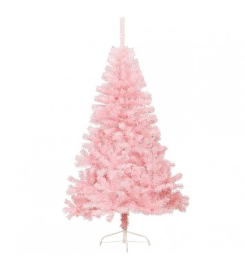 vidaXL Artificial Half Christmas Tree with Stand Pink 4 ft PVC