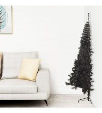 vidaXL Artificial Half Christmas Tree with Stand Black 4 ft PVC