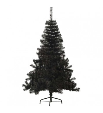 vidaXL Artificial Half Christmas Tree with Stand Black 4 ft PVC