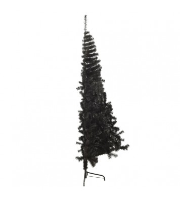 vidaXL Artificial Half Christmas Tree with Stand Black 4 ft PVC