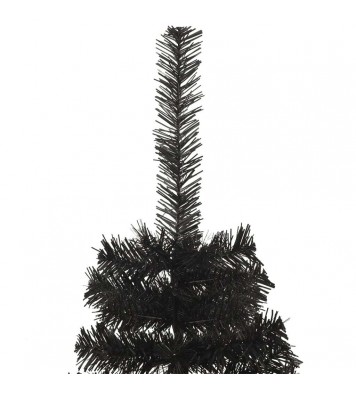 vidaXL Artificial Half Christmas Tree with Stand Black 4 ft PVC