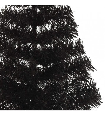 vidaXL Artificial Half Christmas Tree with Stand Black 4 ft PVC