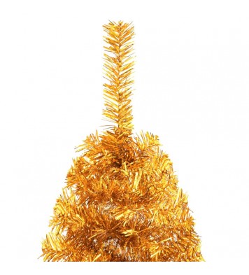 vidaXL Artificial Half Christmas Tree with Stand Gold 6 ft PVC