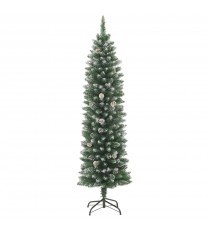 vidaXL Artificial Slim Christmas Tree with Stand 6 ft PVC