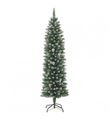 vidaXL Artificial Slim Christmas Tree with Stand 6 ft PVC