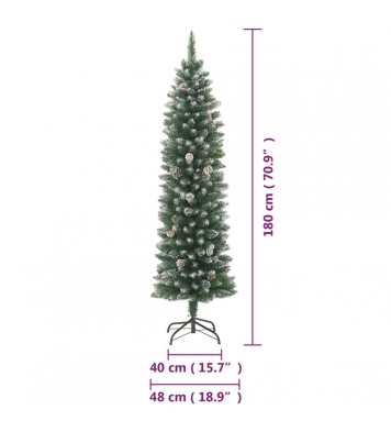 vidaXL Artificial Slim Christmas Tree with Stand 6 ft PVC