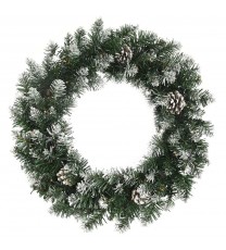 vidaXL Christmas Wreath with LED Lights Green 17.7" PVC