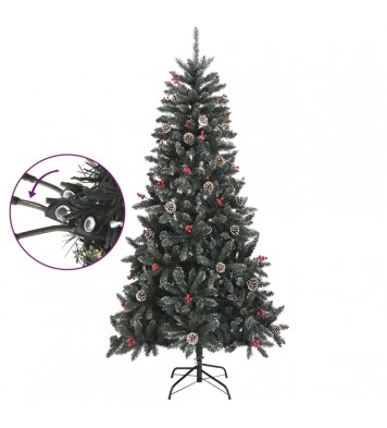 vidaXL Artificial Christmas Tree with Stand Green 82.7" PVC