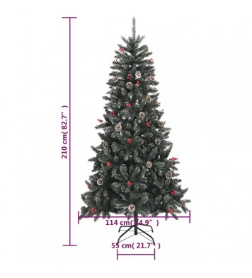 vidaXL Artificial Christmas Tree with Stand Green 82.7" PVC