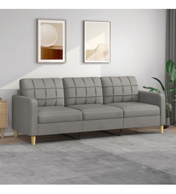 vidaXL 3-Seater Sofa Dark Gray 82.7" Fabric