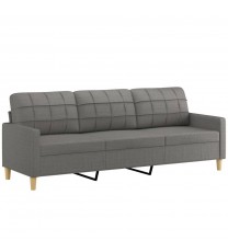 vidaXL 3-Seater Sofa Dark Gray 82.7" Fabric