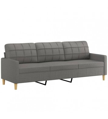 vidaXL 3-Seater Sofa Dark Gray 82.7" Fabric