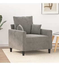 vidaXL Sofa Chair Light Gray 23.6" Velvet