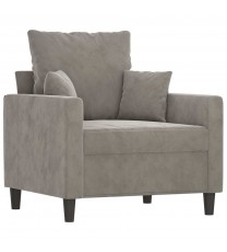 vidaXL Sofa Chair Light Gray 23.6" Velvet